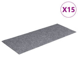 Vidaxl Treppenmatten selbstadhäsiv 15 Teile 60x25 cm hellgrau rechteckig