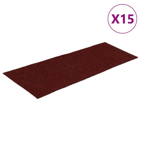 VIDAXL 15 ST -Pedalmatten Selbstadhäsiv rechteckig 60x25 cm Rot