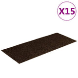 Vidaxl Treppenmatten selbstadhäsiv 15 Teile 60x25 cm braun rechteckig