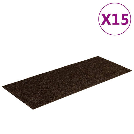 Vidaxl Treppenmatten selbstadhäsiv 15 Teile 60x25 cm braun rechteckig