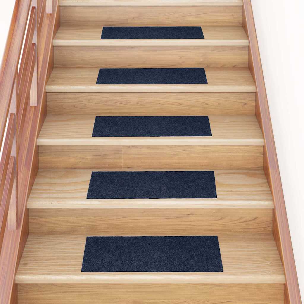 Vidaxl Treppenmatten selbstadhäsiv 15 Teile 60x25 cm dunkelblau rechteckig