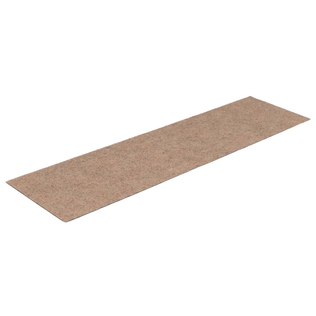 VidaXL 15 st pedal mats self -adhesive rectangular 76x20 cm light brown