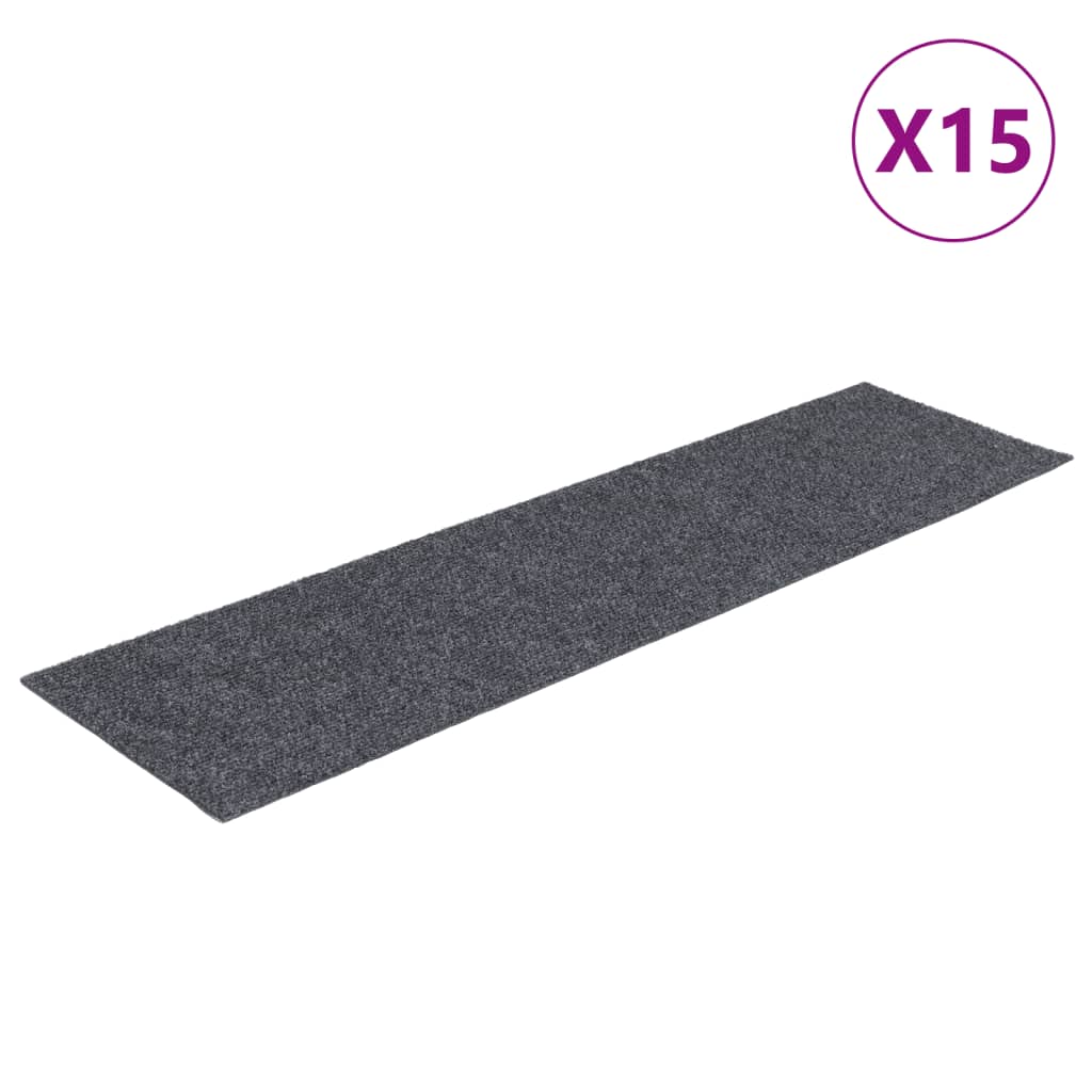 Vidaxl 15 st pédales tapis auto-adhésifs rectangulaires 76x20 cm gris clair