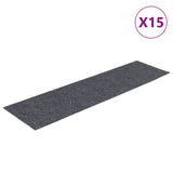 Vidaxl 15 st pédales tapis auto-adhésifs rectangulaires 76x20 cm gris clair