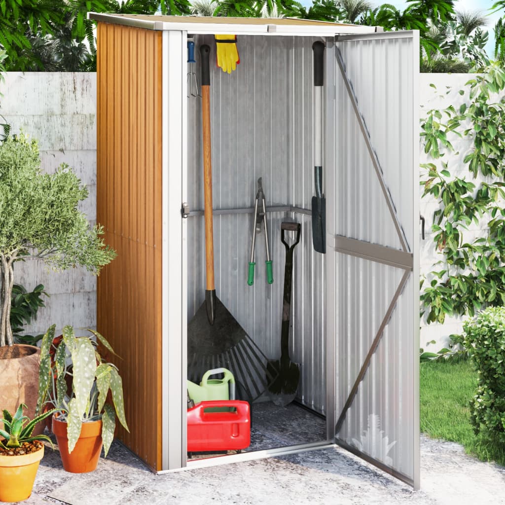 Vidaxxl Gartenhaus 118,5x97x209,5 cm verzinkter Stahl braun