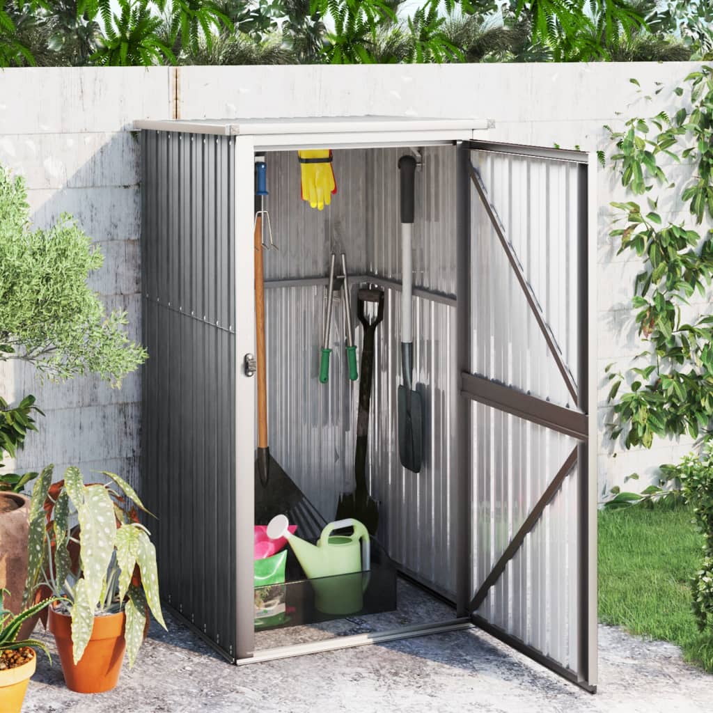 Vidaxl Garden capannone 88x89x161 cm grigio in acciaio zincato