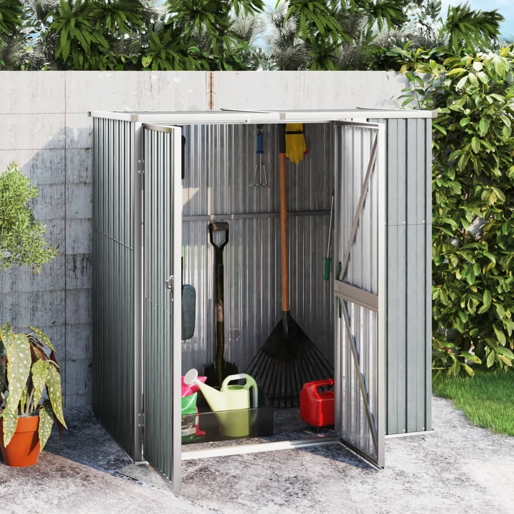 Vidaxl Garden Shed 161x89x161 cm galvanizovaná ocel šedá