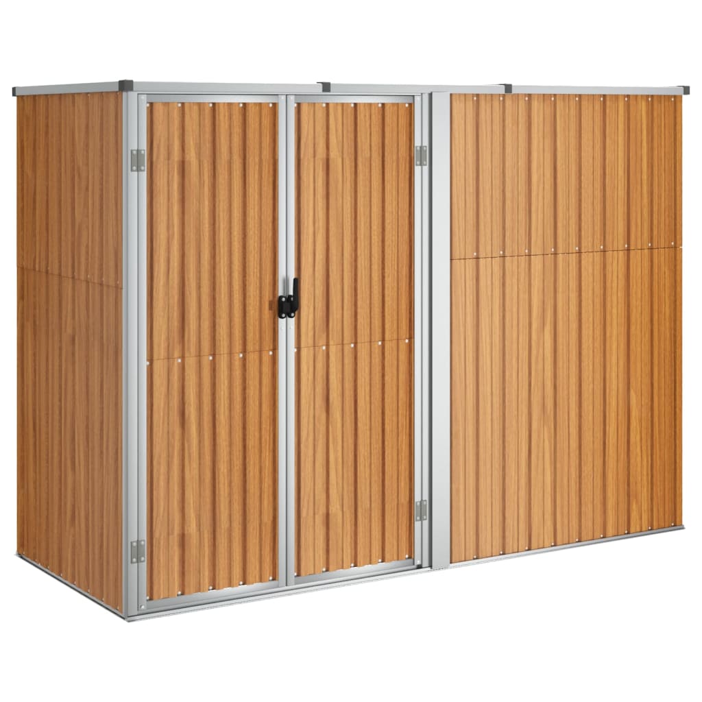 Vidaxl Garden Shed 225x89x161 cm pocinkano jekleno rjavo