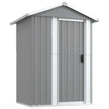 Vidaxl Garden Shed 126x97.5x177 cm verzinkter Stahl grau