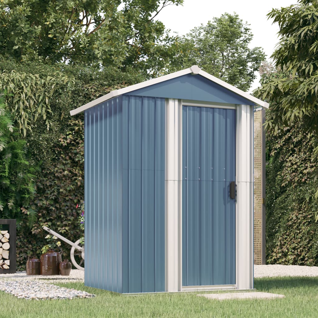 Vidaxl Garden capannone 126x97.5x177 cm grigio in acciaio zincato