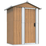 Vidaxl Garden Shed 126x97.5x177 cm galwanizowany stalowy brąz