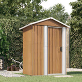 Vidaxl Garden Shed 126x97.5x177 cm verzinkter Stahlbraun