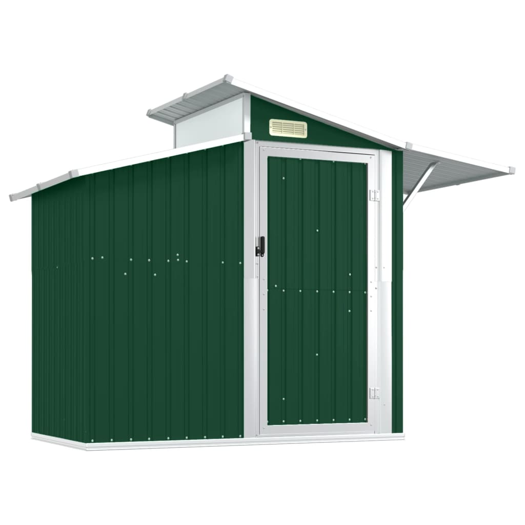 Vidaxl Garden Shed 270x130x208.5 cm de acero galvanizado verde