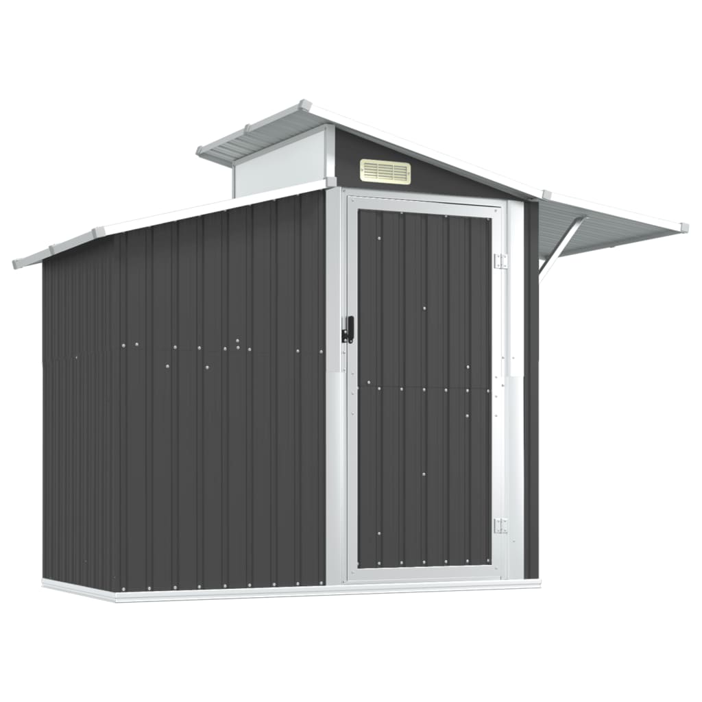 Vidaxl jardin hangar 270x130x208.5 cm couleur anthracite en acier galvanisé