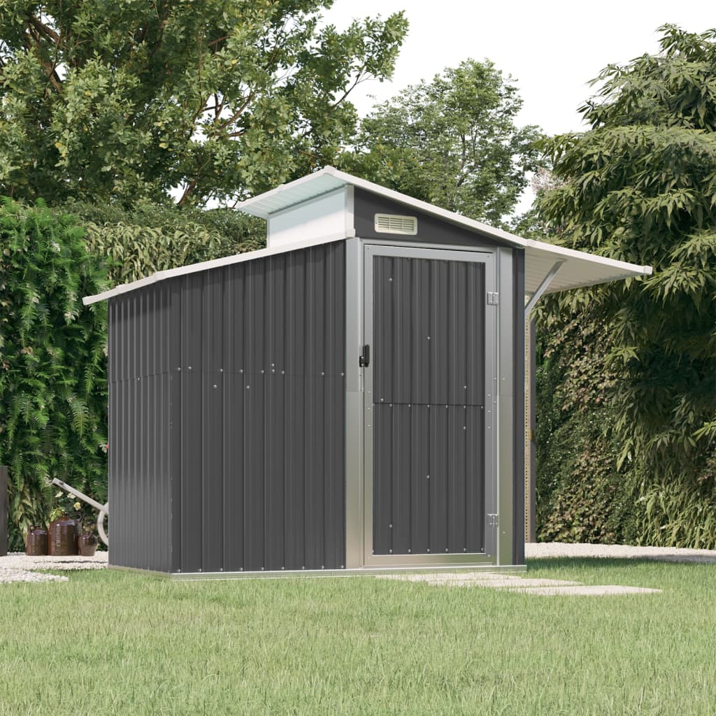 Vidaxl jardin hangar 270x130x208.5 cm couleur anthracite en acier galvanisé