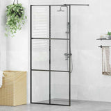 Vidaxl begehete Duschwand 90x195 cm ESG-Glas transparent und schwarz