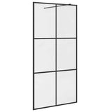Vidaxl begehete Duschwand 100x195 cm ESG-Glas transparent und schwarz