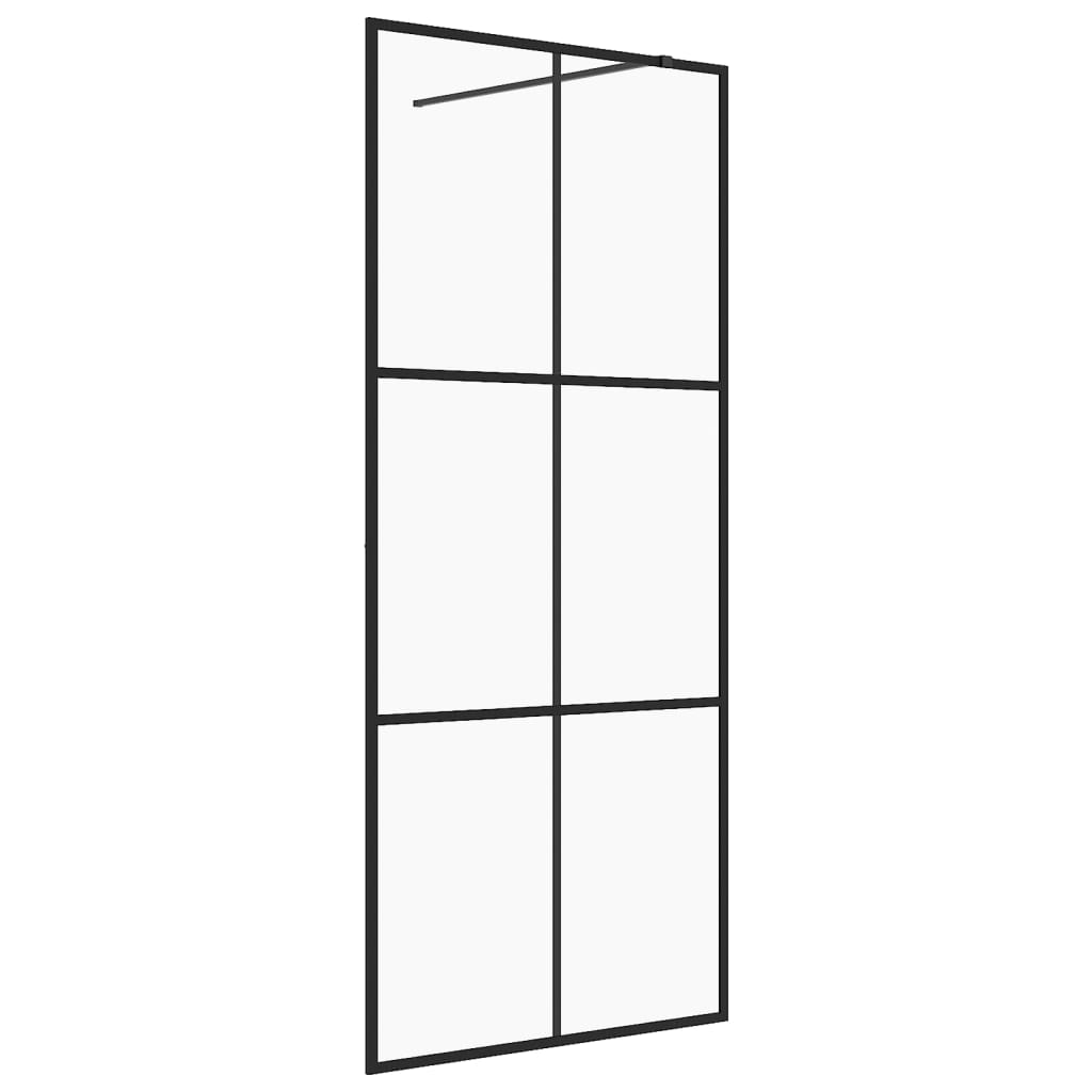 Vidaxl walk-in dusjvegg 100x195 cm esg-glas gjennomsiktig og svart