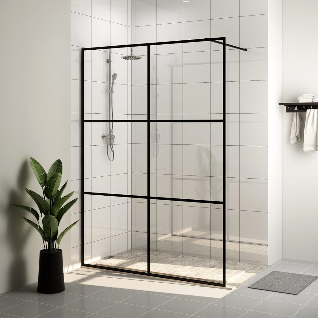 Vidaxl Walk-In duschvägg 140x195 cm ESG-GLAS transparent och svart