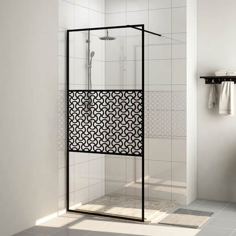 Vidaxl Walk-in Duschwand 80x195 cm ESG-Glas transparent und schwarz