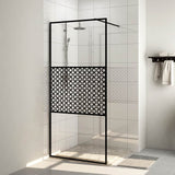 Vidaxl begehete Duschwand 90x195 cm ESG-Glas transparent und schwarz