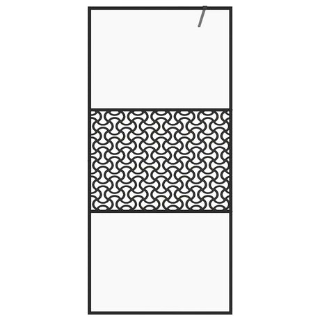 Vidaxl begehete Duschwand 100x195 cm ESG-Glas transparent und schwarz