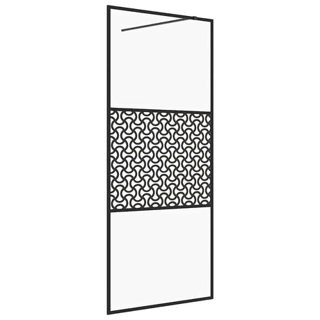 Vidaxl begehete Duschwand 115x195 cm ESG-Glas transparent und schwarz