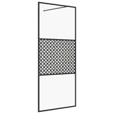 Vidaxl begehete Duschwand 115x195 cm ESG-Glas transparent und schwarz