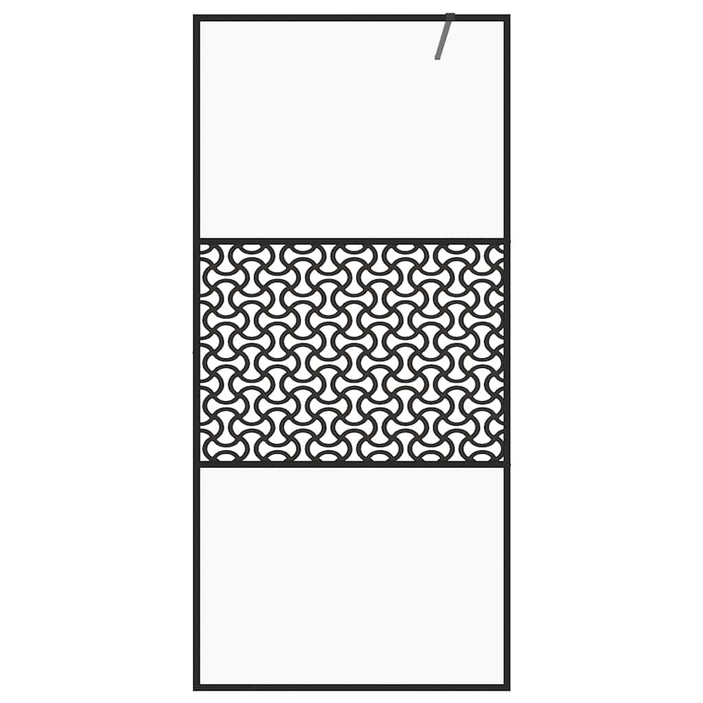 Vidaxl begehete Duschwand 115x195 cm ESG-Glas transparent und schwarz