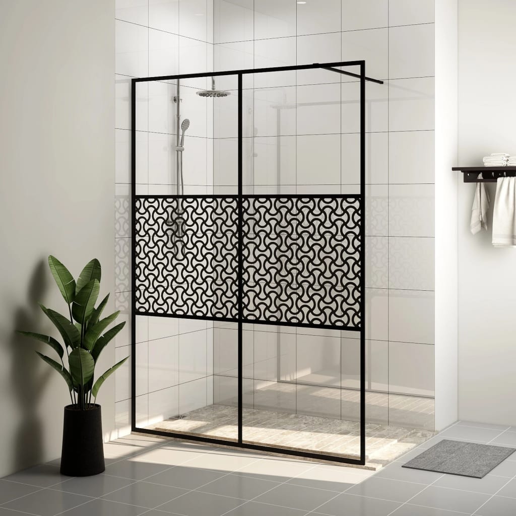 Vidaxl Walk-In duschvägg 140x195 cm ESG-GLAS transparent och svart