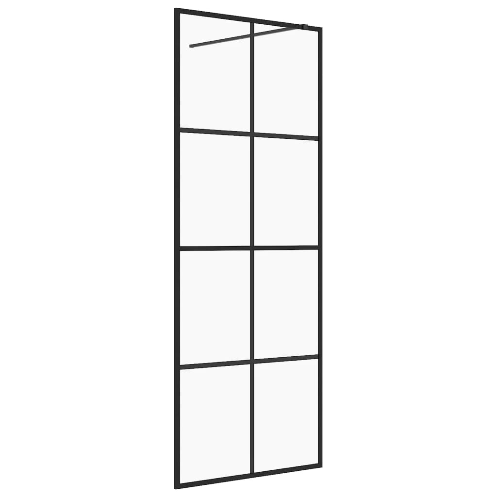 Vidaxl Walk-In duschvägg 80x195 cm ESG-GLAS transparent och svart