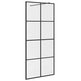 Vidaxl begehete Duschwand 90x195 cm ESG-Glas transparent und schwarz