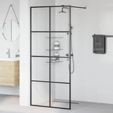 Vidaxl begehete Duschwand 90x195 cm ESG-Glas transparent und schwarz