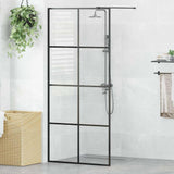 Vidaxl begehete Duschwand 90x195 cm ESG-Glas transparent und schwarz