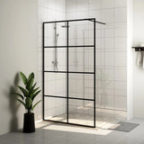 Vidaxl Walk-In Shower Wall 90x195 cm ESG-Glas trasparente e nero