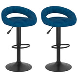 Vidaxl barkrukken 2 st fluweel blauw