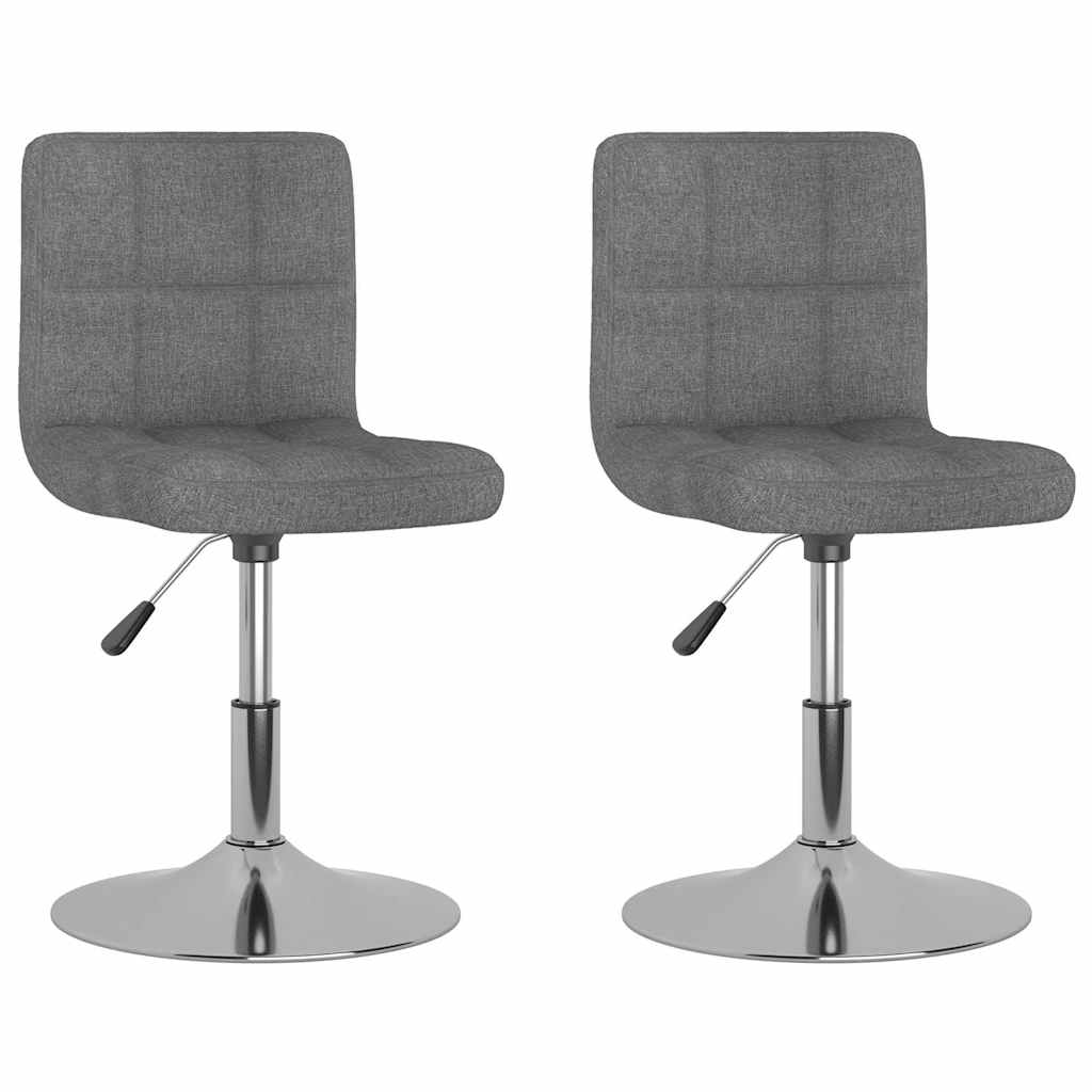Vidaxl eetkamerstoelen draaibaar 2 st stof lichtgrijs