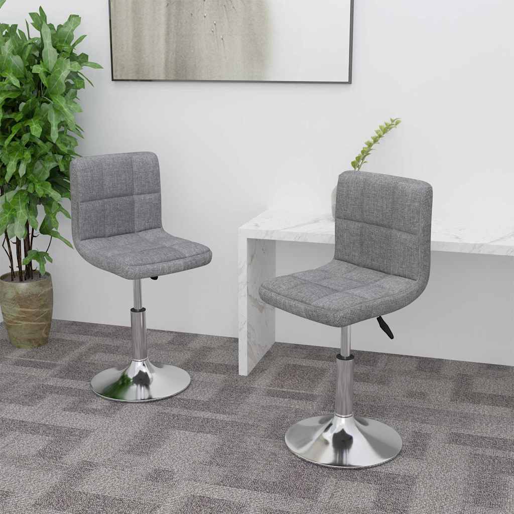 Vidaxl eetkamerstoelen draaibaar 2 st stof lichtgrijs