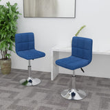 Vidaxl eetkamerstoelen 2 st draaibaar stof blauw