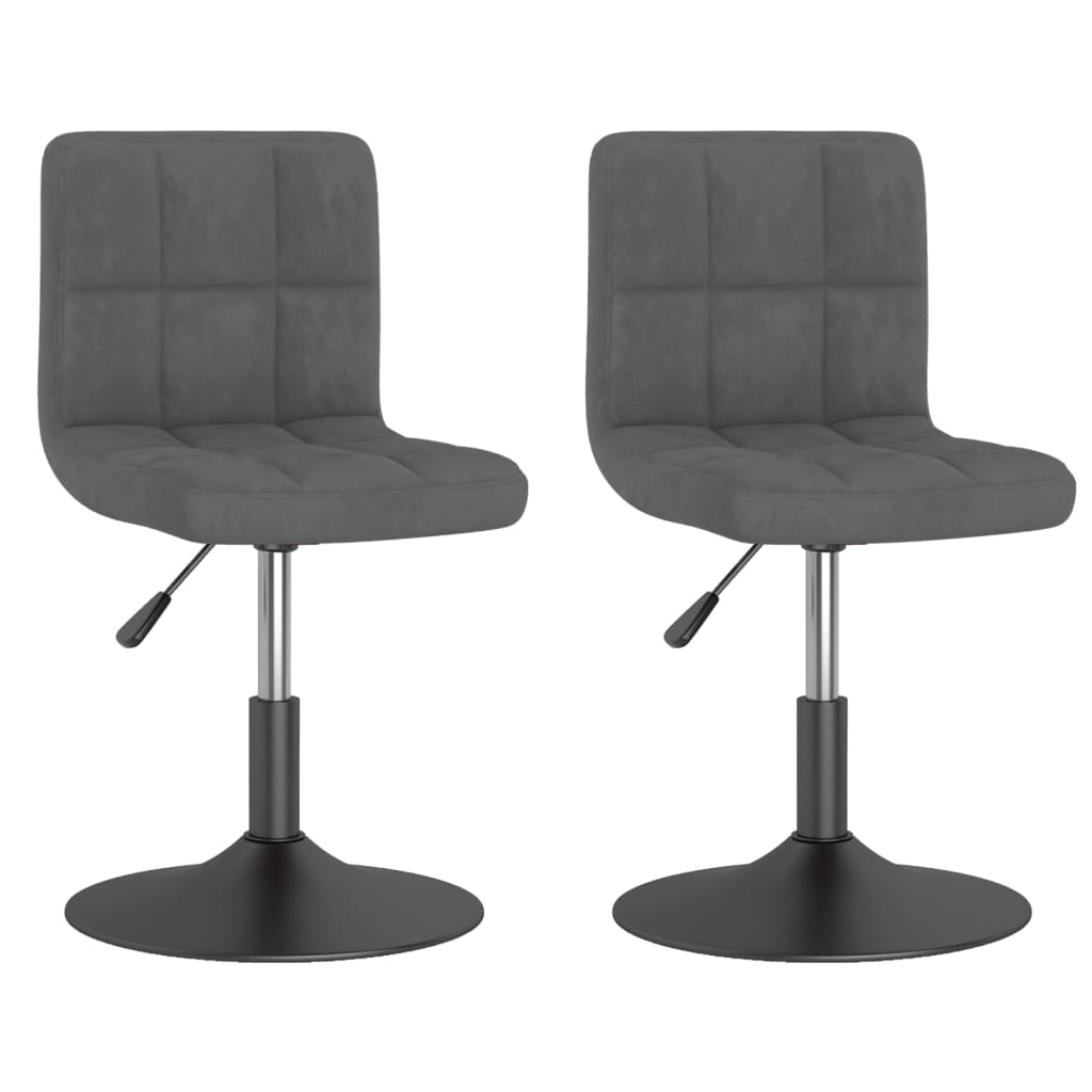 Vidaxl eetkamerstoelen draaibaar 2 st fluweel donkergrijs