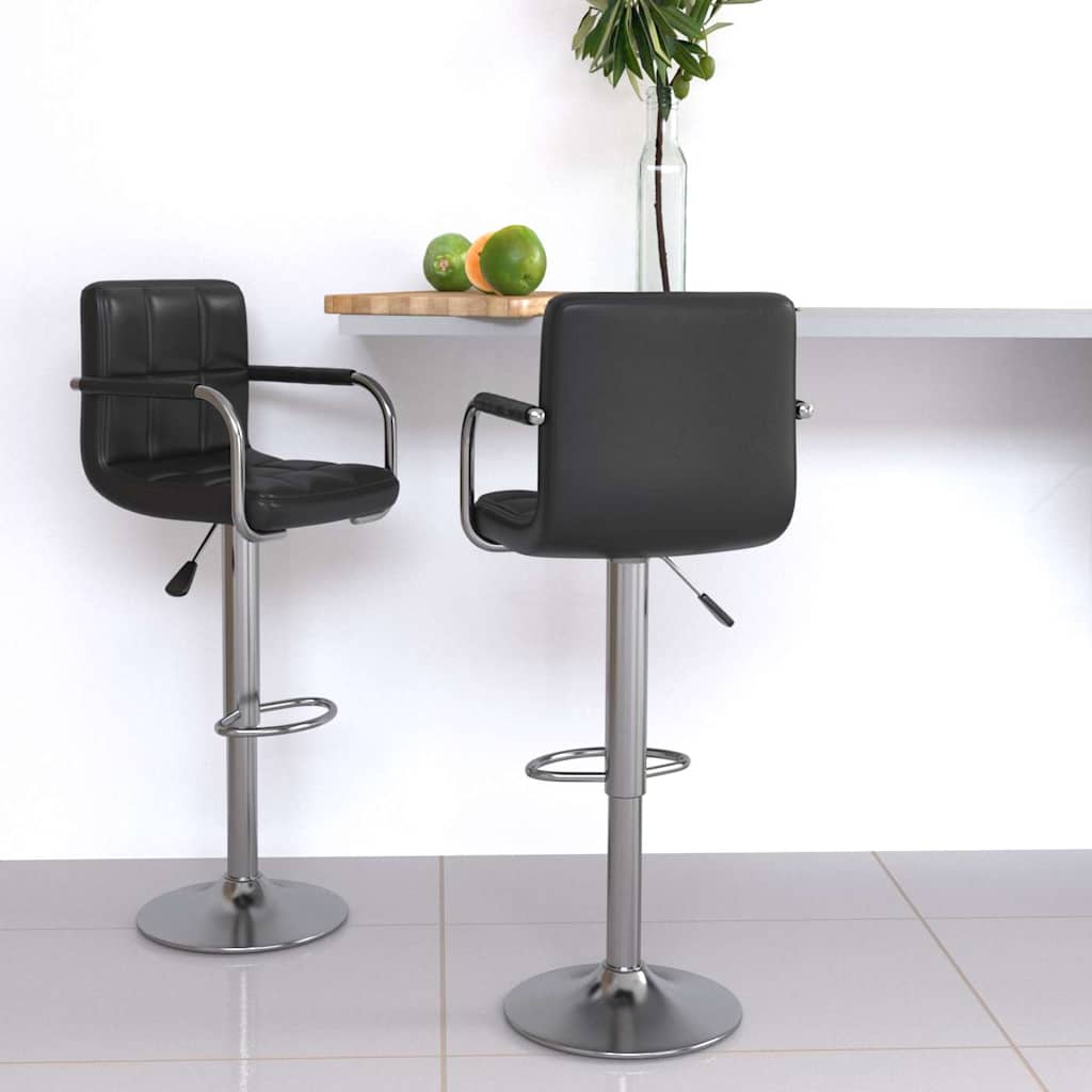 Vidaxl barstoelen 2 st kunstleer zwart