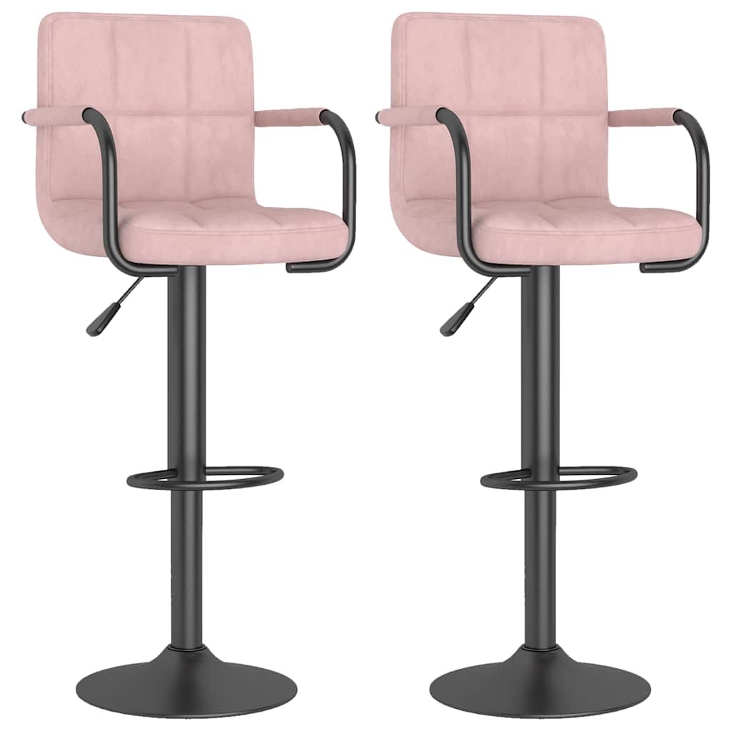 Vidaxl barkrukken 2 st fluweel roze
