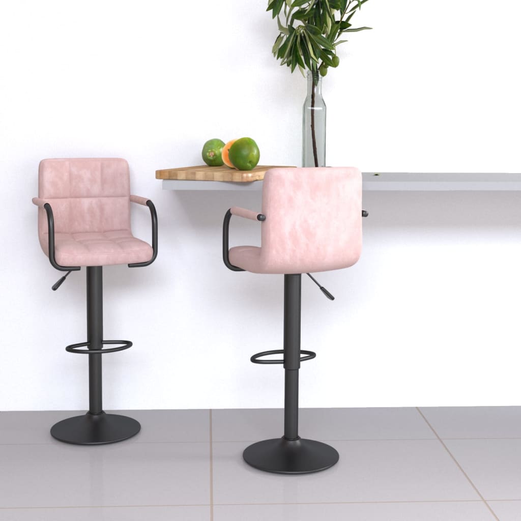 Vidaxl barkrukken 2 st fluweel roze