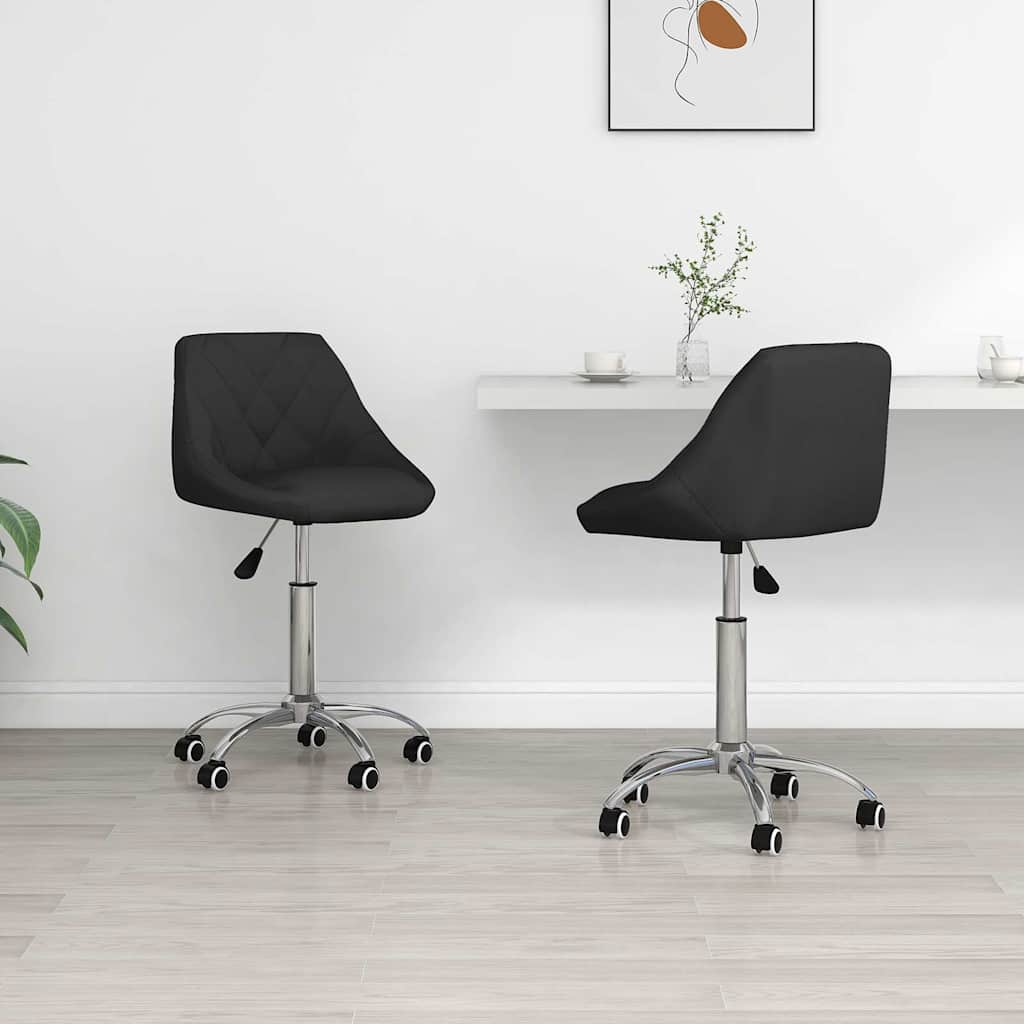 Vidaxl eetkamerstoelen draaibaar 2 st kunstleer zwart