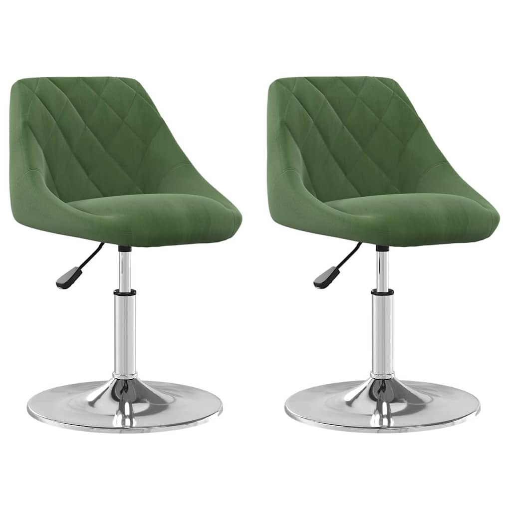 Vidaxl eetkamerstoelen draaibaar 2 st fluweel donkergroen