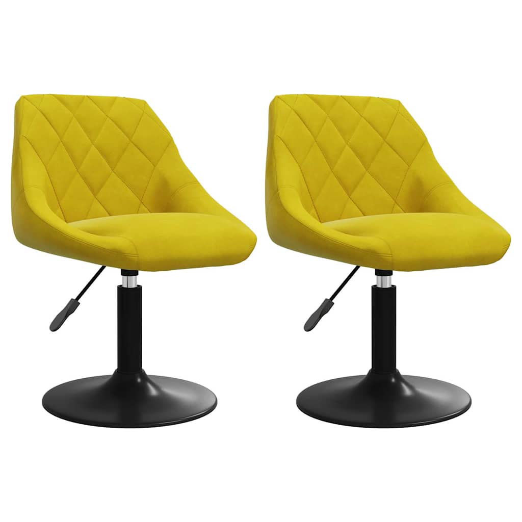 Vidaxl eetkamerstoelen draaibaar 2 st fluweel mosterdgeel