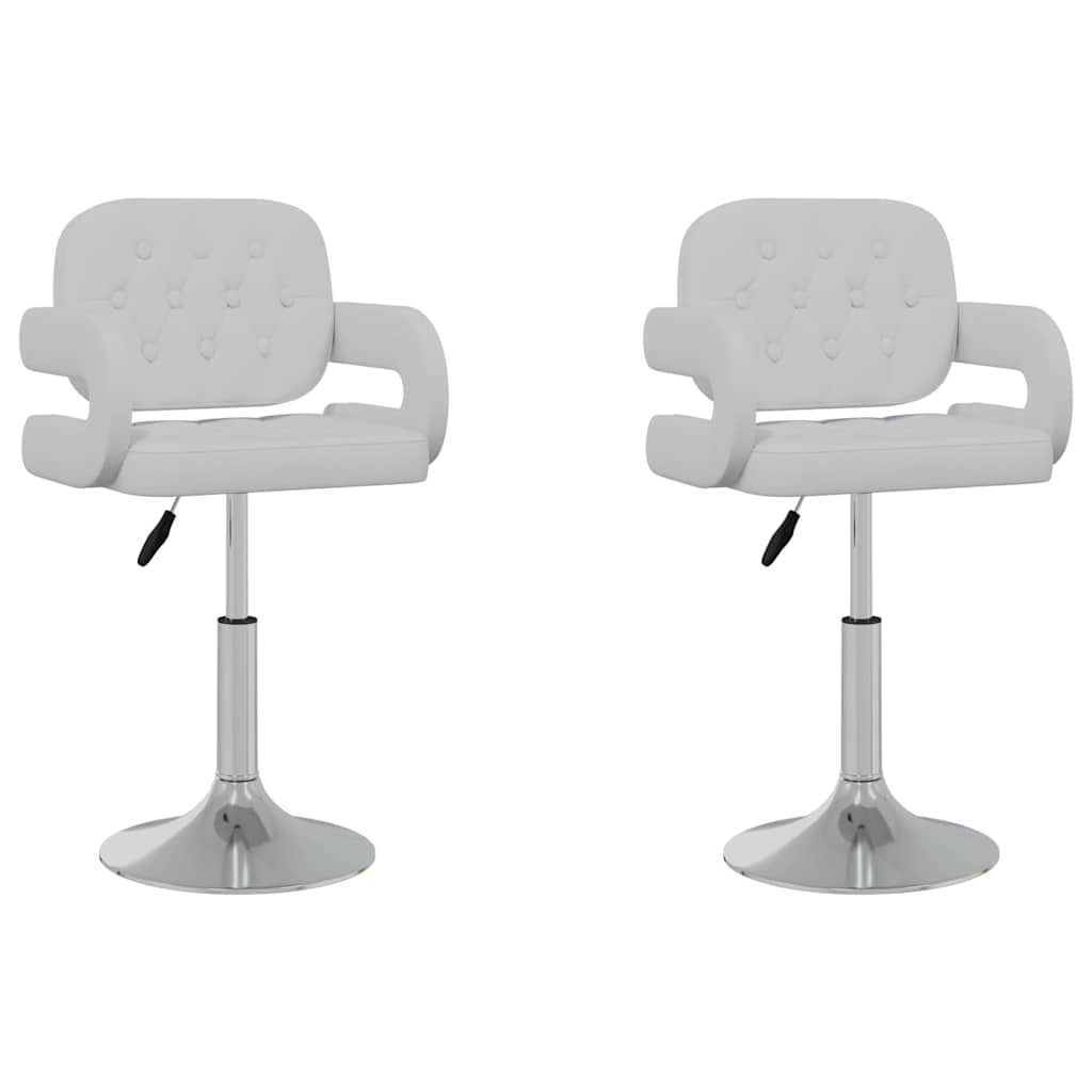 Vidaxl eetkamerstoelen draaibaar 2 st kunstleer wit