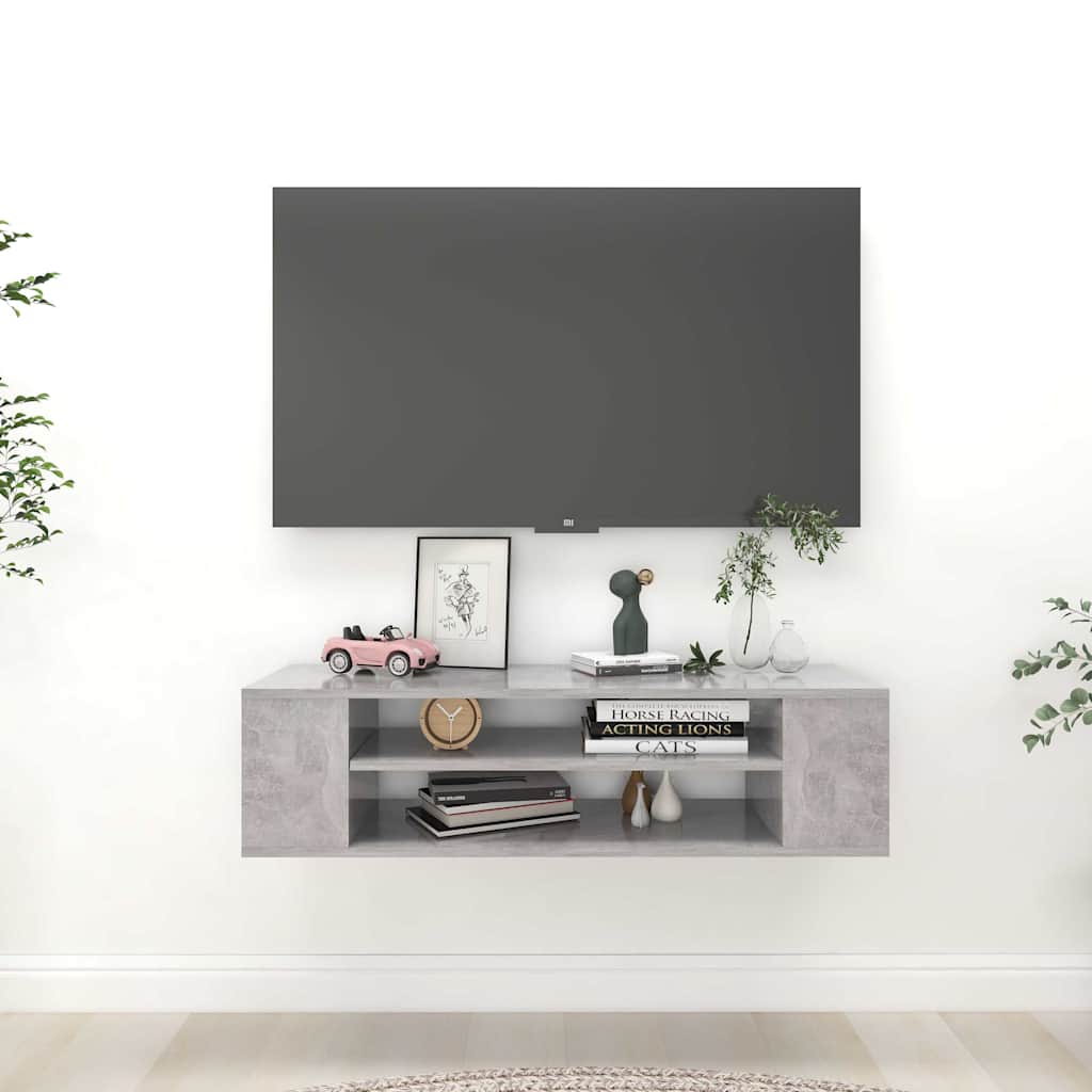 Vidaxl tv-hangmeubel 100x30x26,5 cm bewerkt hout betongrijs