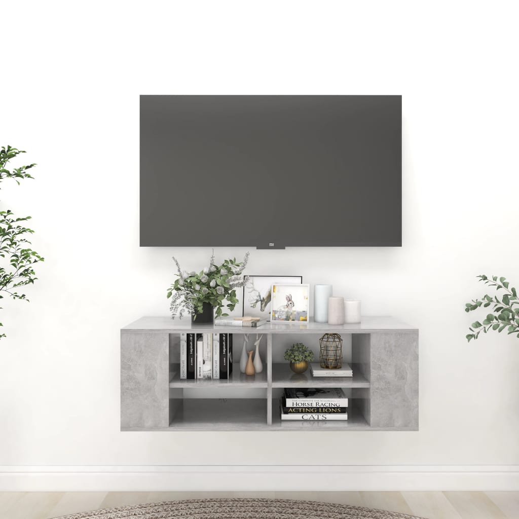 Vidaxl tv-wandmeubel 102x35x35 cm bewerkt hout betongrijs