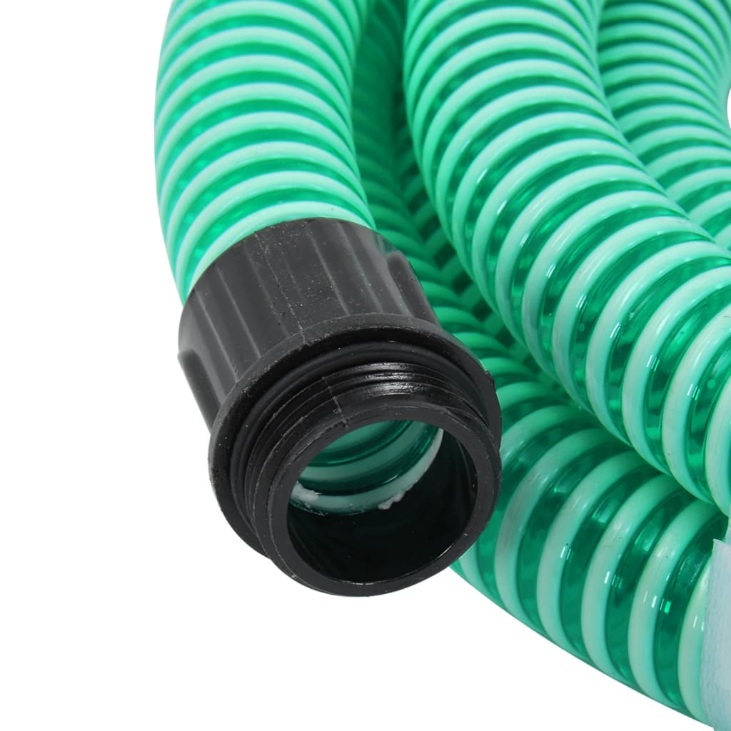 Vidaxl Sucking Manguera con acoplamientos de latón 1.1 '' '3 M PVC Green